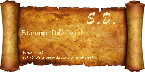 Stromp Dávid névjegykártya
